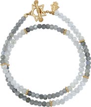 Karma and Luck Celestial Path Moonstone Labradorite Star Wrap Bracelet