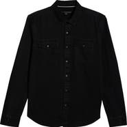 John Varvatos Marshall Coated Western Snap-Up Shirt