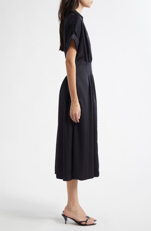 Ramy Brook Kayleigh Pleated Johnny Collar Dress In Black