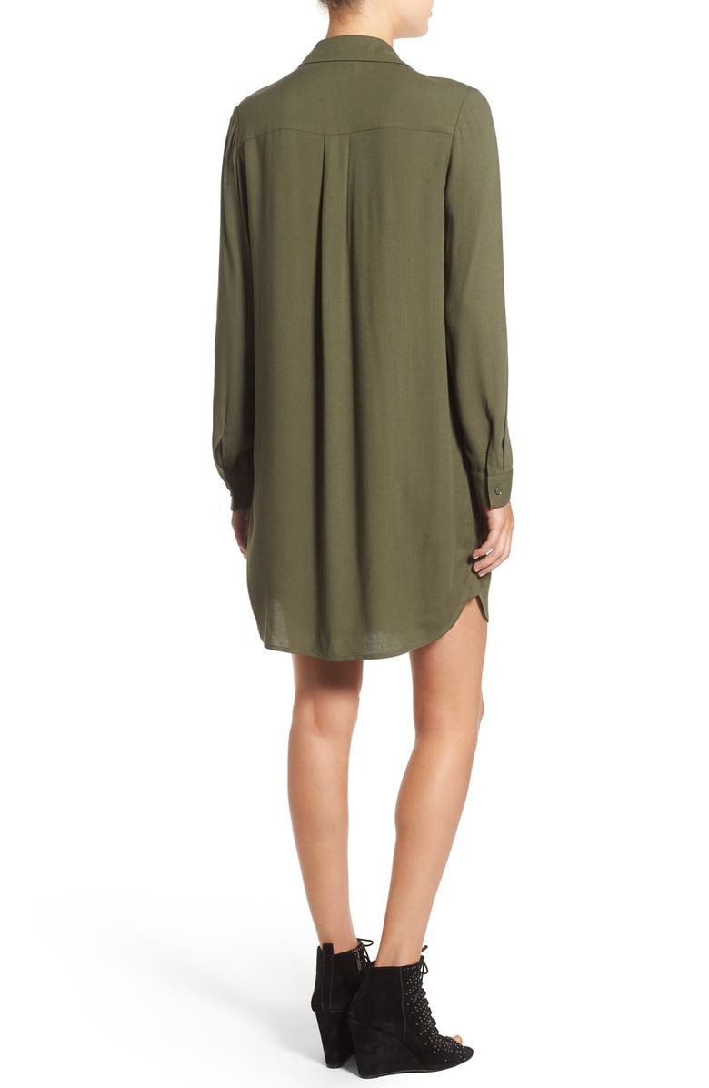 WAYF Lace-Up Shirtdress, Alternate, color, 
