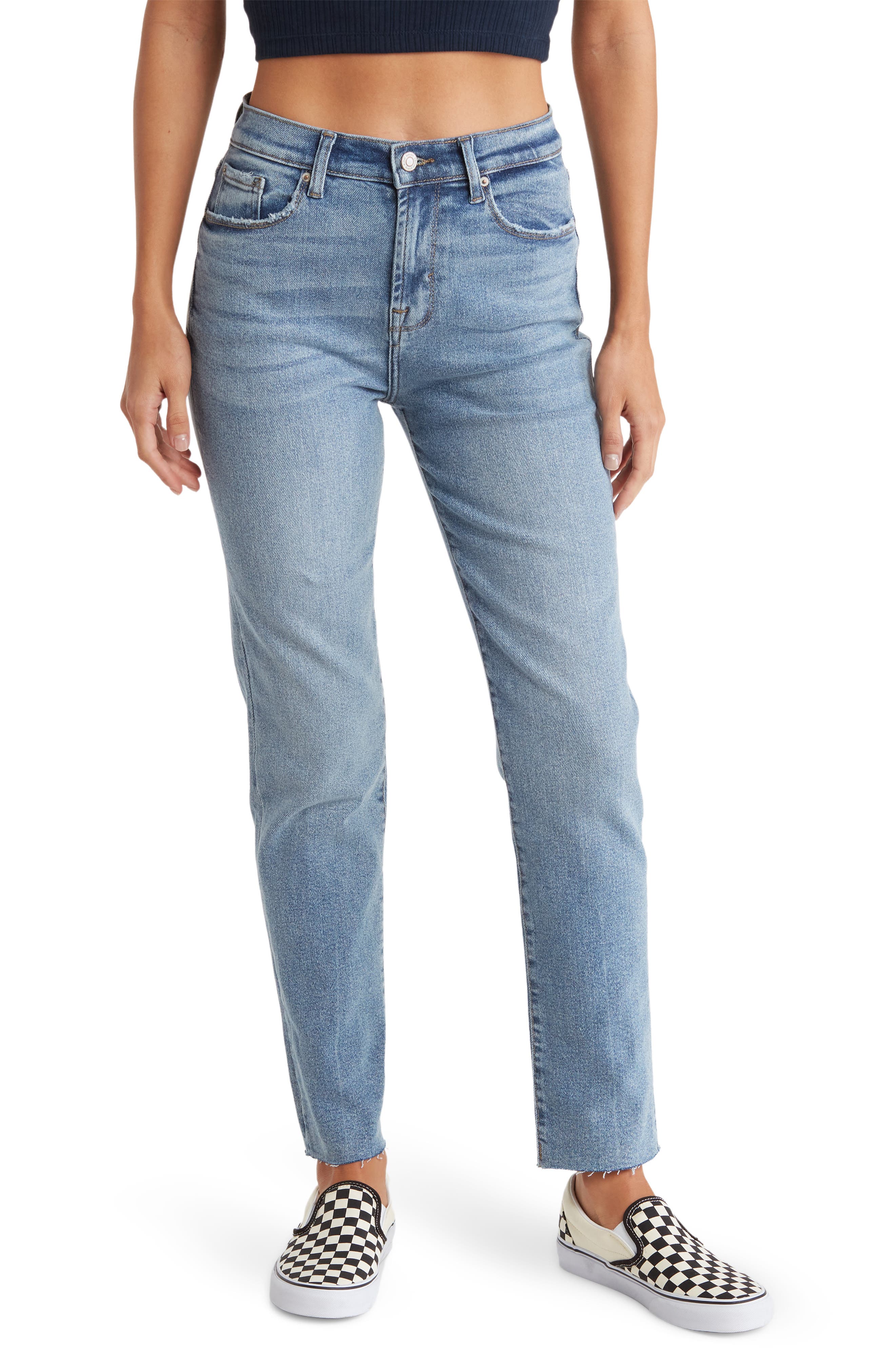Kensie Juliet High Rise Raw Cutoff Slim Jeans | Nordstromrack
