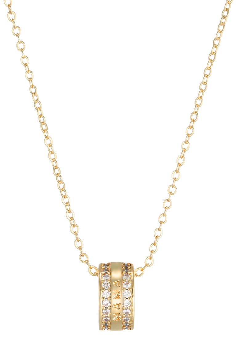 Cubic Zirconia MAMA Pendant Necklace, Main, color, GOLD