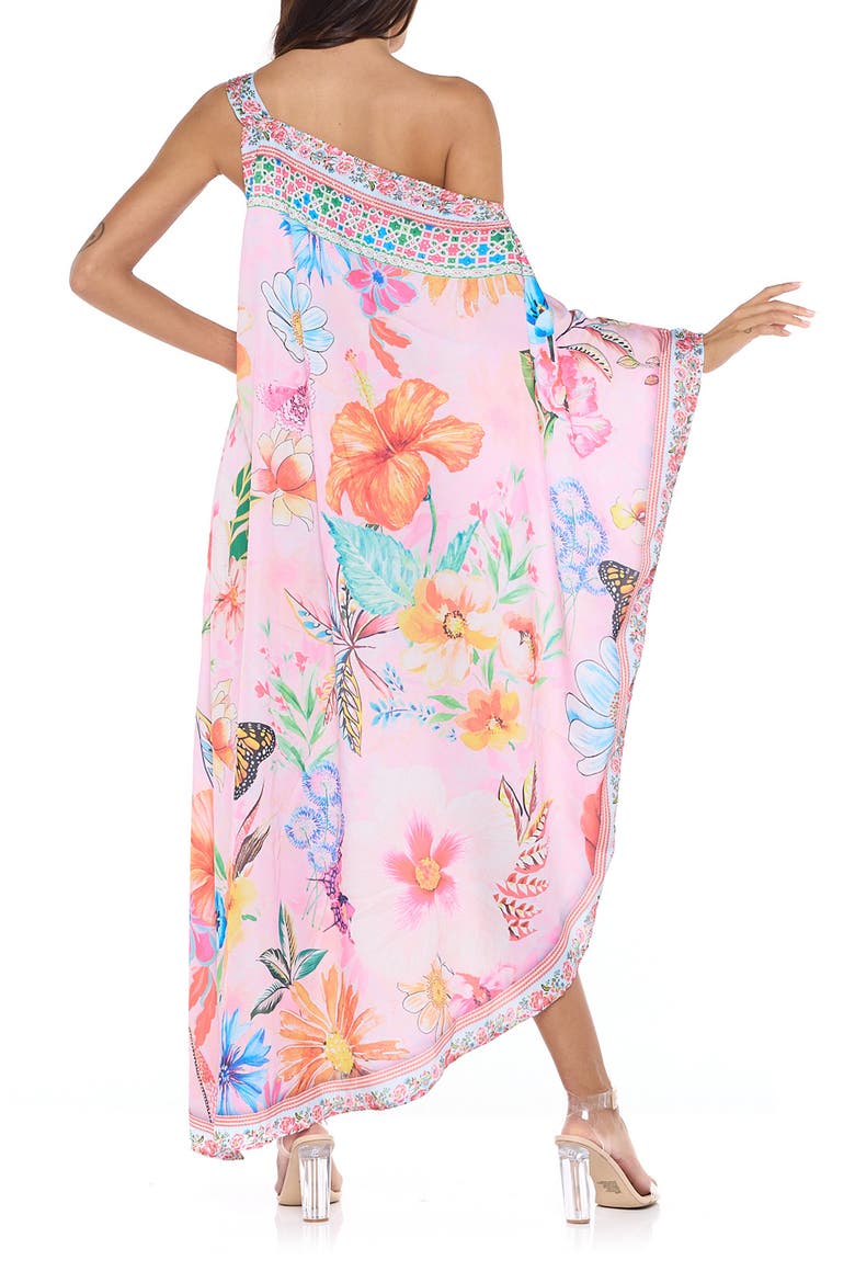 Floral One-Shoulder Cover-Up Dress, Alternate, color, PINK