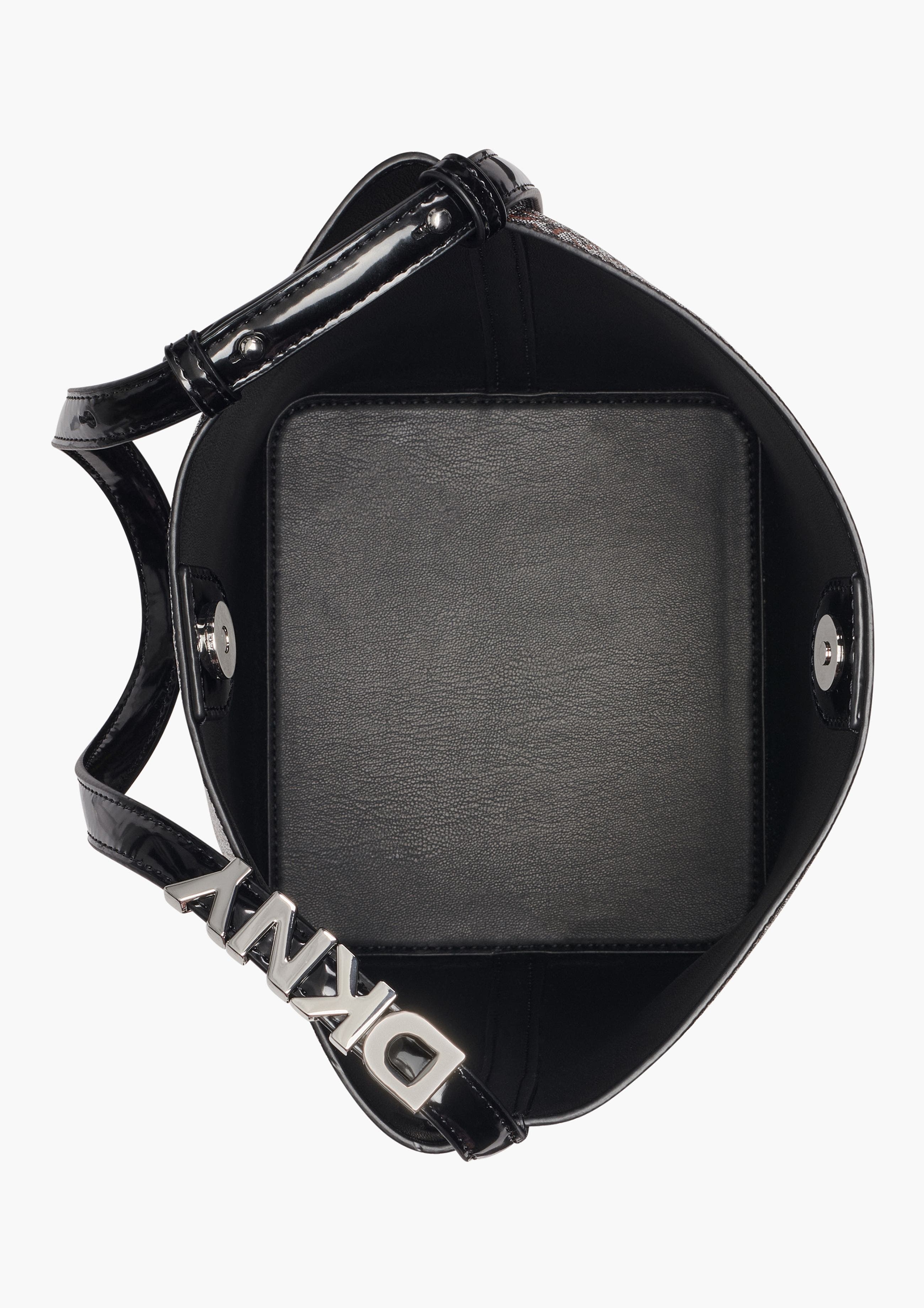 DKNY Avril Bucket Bag, Alternate, color, Black/Saddle