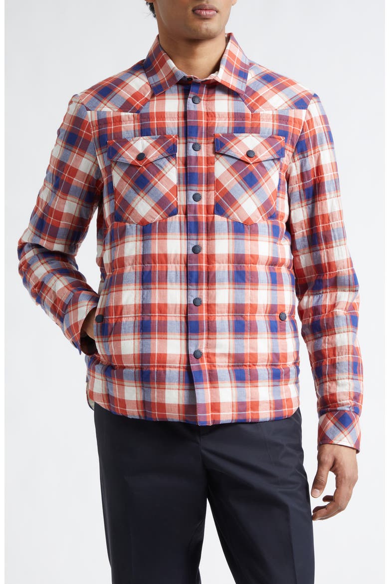 Gelt Quilted Check Shirt Jacket, Main, color, RED CHECK