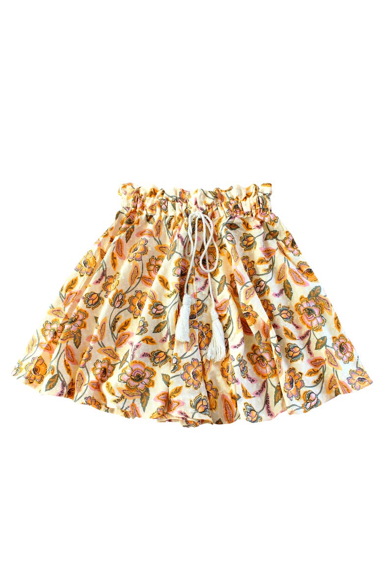 Sekar Floral Skort | High-Waisted Cotton Skirt Shorts, Main, color, Yellow
