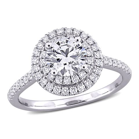 1-3/8 CTW Lab-Grown Diamond Halo Ring 14k