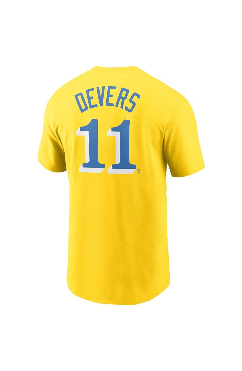Nike Men's Nike Rafael Devers Gold Boston Red Sox City Connect Name & Number T-Shirt, Alternate, color,
