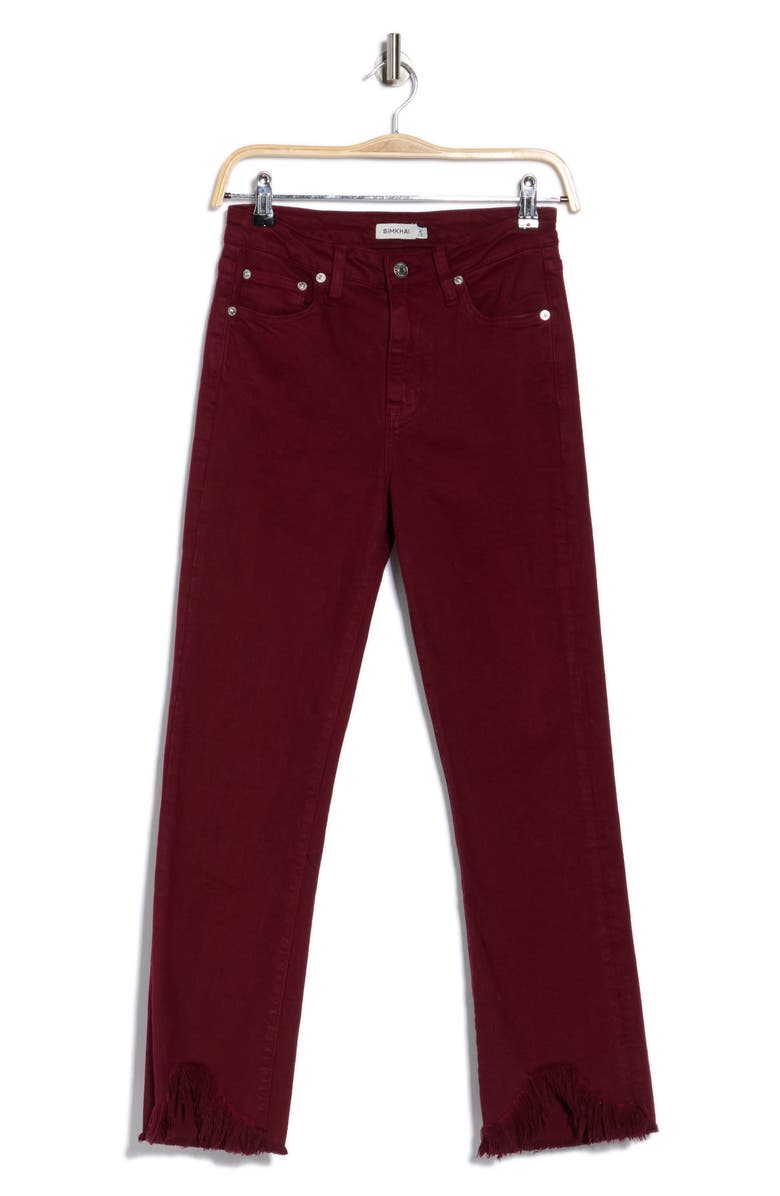 Simkhai River High Waist Straight Leg Jeans, Alternate, color, Oxblood