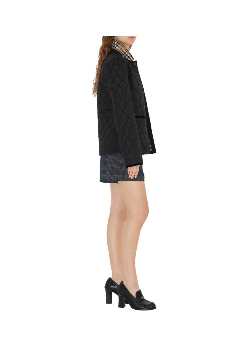 Quilted Nylon Jacket, Alternate, color, Black/sand beige