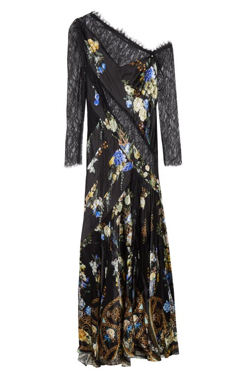 Camilla Ottoman Elegance Splice Long Sleeve Maxi Dress In Multi