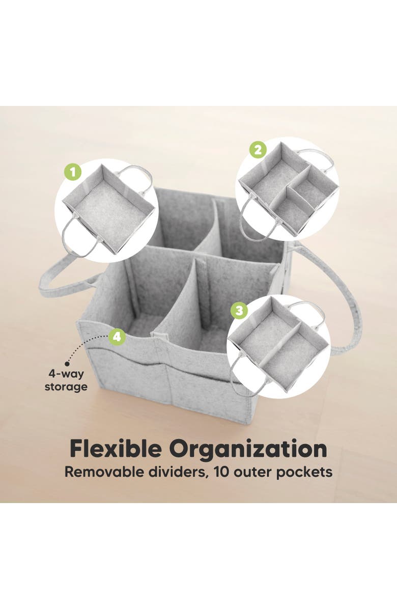 KeaBabies Original 2.0 Diaper Caddy, Alternate, color, Classic Gray