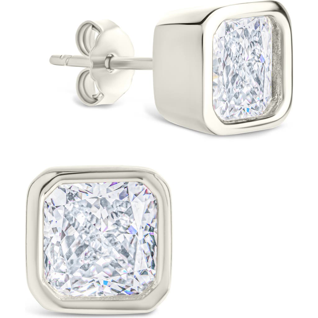 Sterling Forever Asscher-Cut Cubic Zirconia Stud Earrings in Silver  product