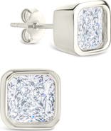 Sterling Forever Asscher-Cut Cubic Zirconia Stud Earrings