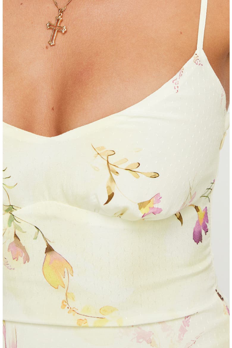 Jaye Floral Mini Slipdress, Alternate, color, YELLOW / PINK