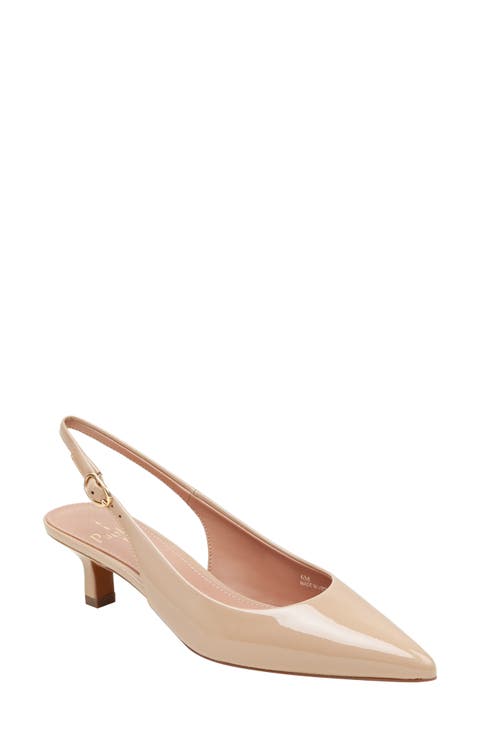 Cecil Slingback Pointed Toe Kitten Heel Pump (Women)