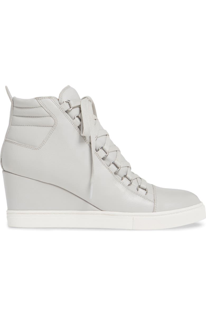 Linea Paolo Fenton Wedge Sneaker, Alternate, color, Light Grey Leather