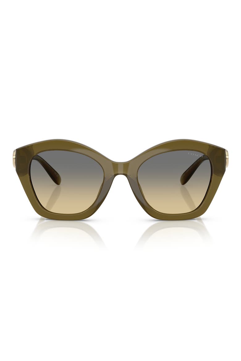 57mm Irregular Round Sunglasses, Main, color, MILKY OLIVE / GREY OLIVE