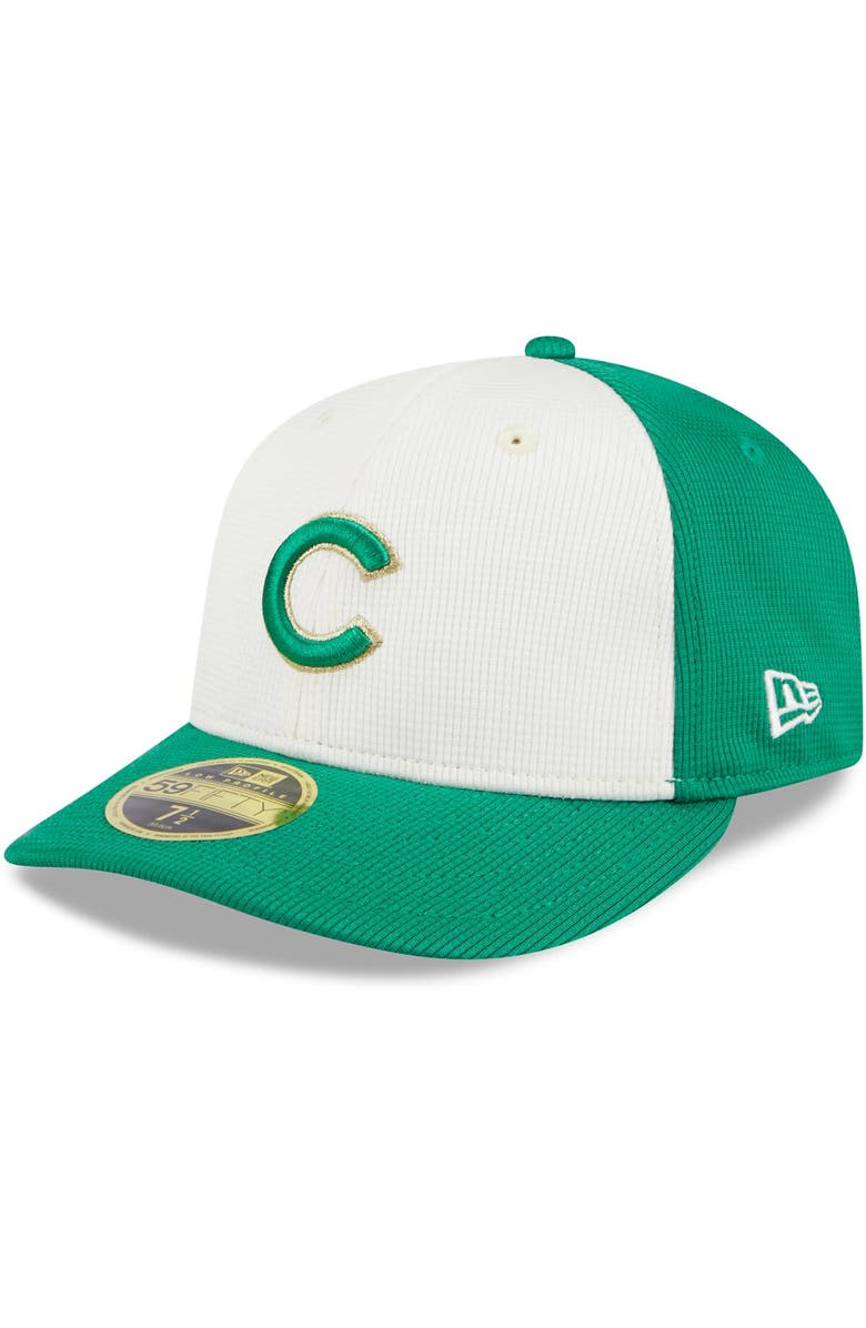 New Era Men's New Era White/Green Chicago Cubs 2024 St. Patrick's Day Low Profile 59FIFTY Fitted Hat, Main, color, White