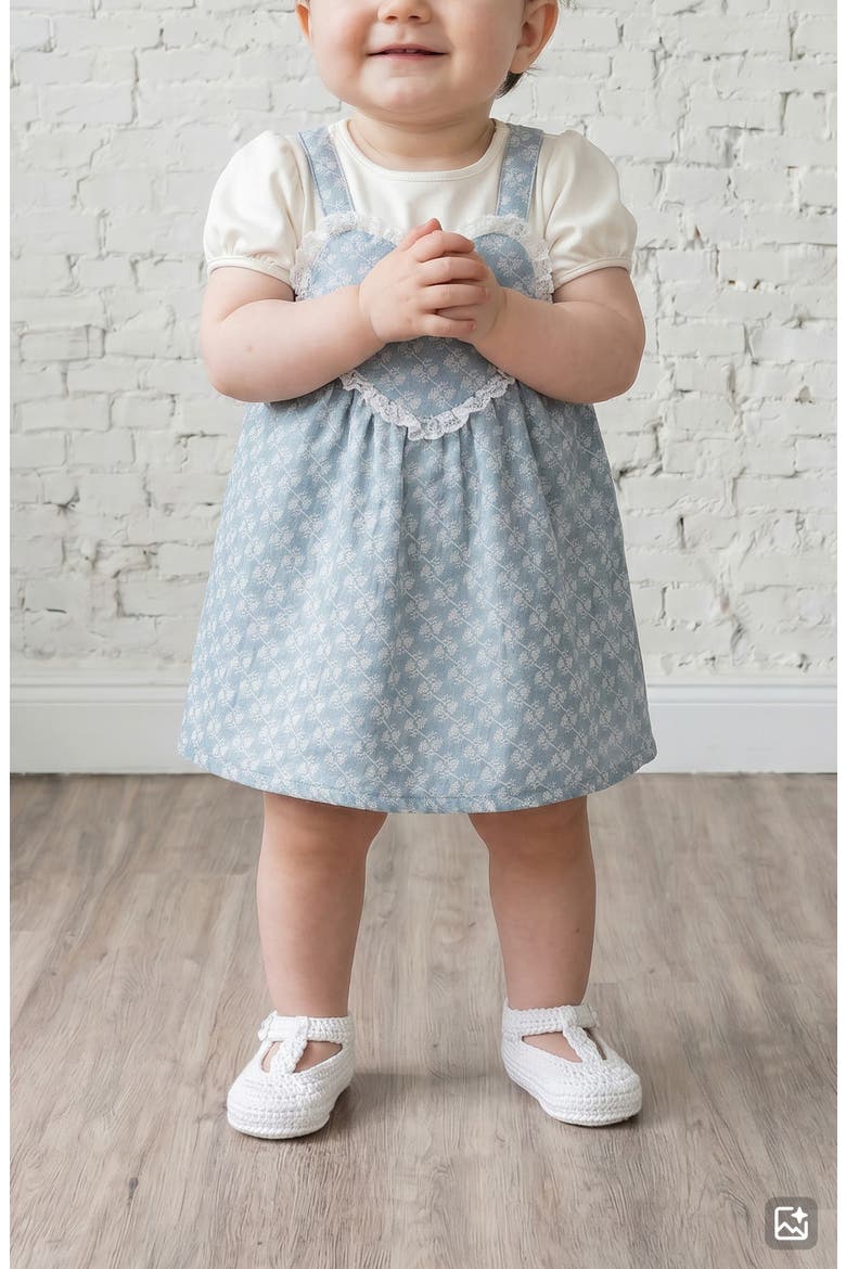 Courtney Heart Dress & Bodysuit Set, Alternate, color, SAGE/ IVORY