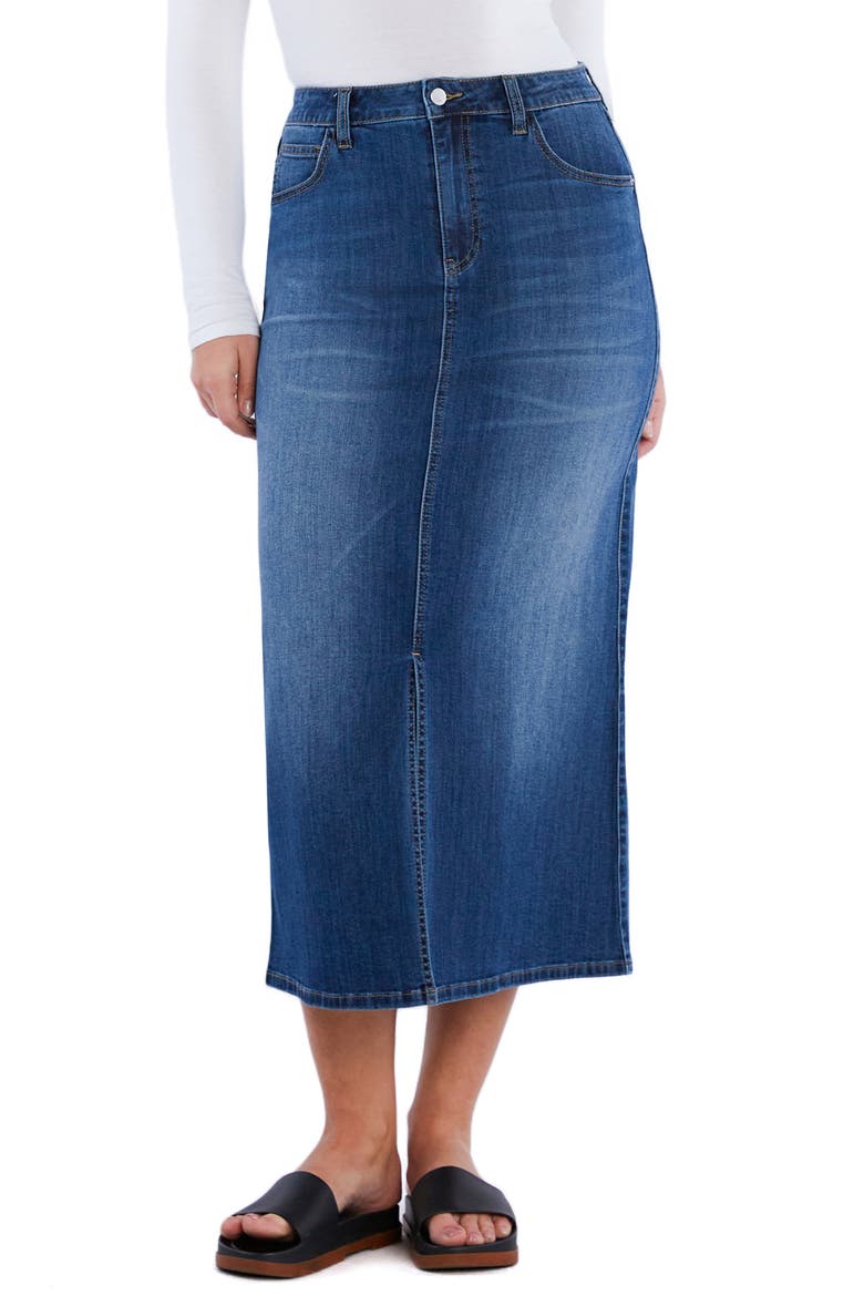 Cottage Denim Skirt, Main, color, SUPER DENIM