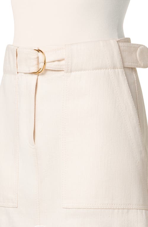 Akris Punto Belted Denim Miniskirt In Cream