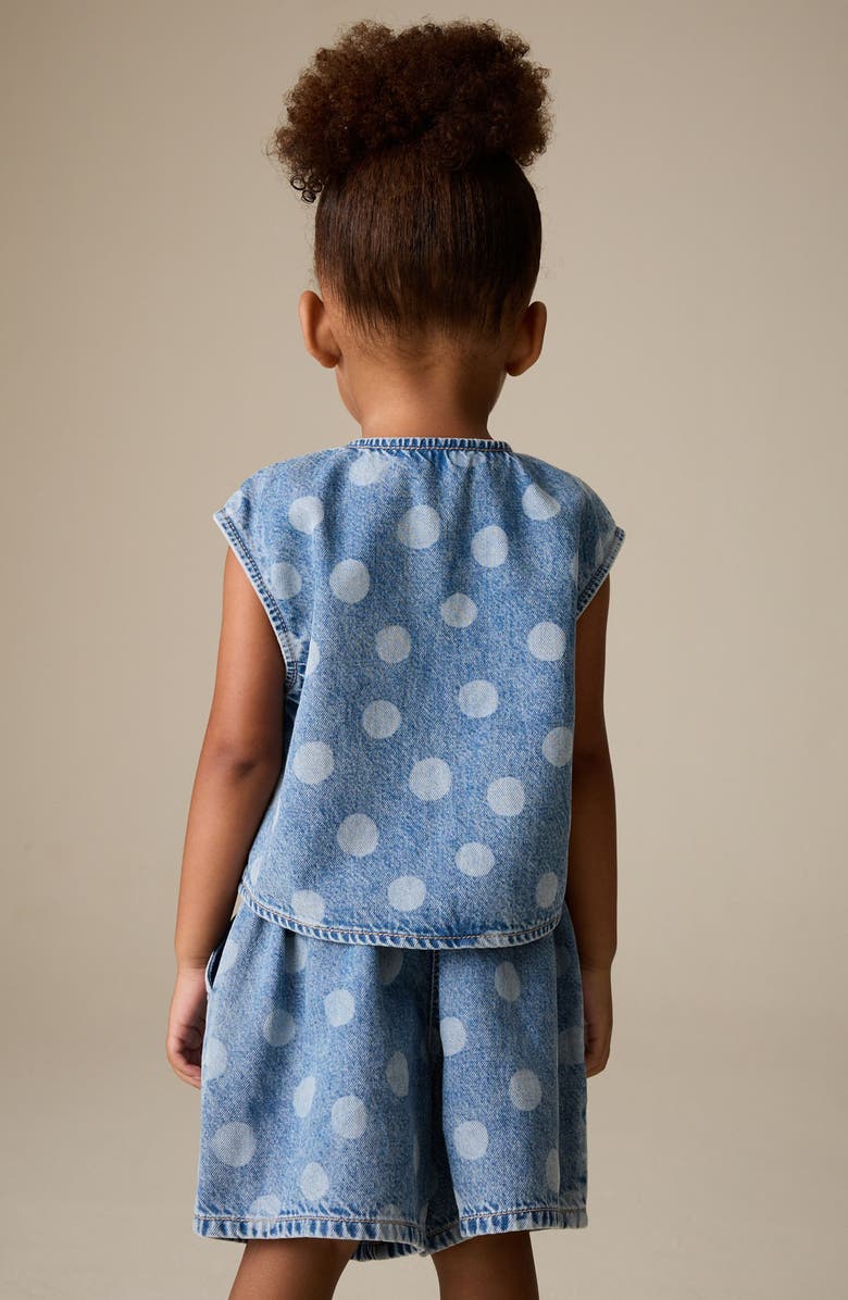 NEXT Kids' Polka Dot Tank & Denim Shorts Set, Alternate, color, Blue