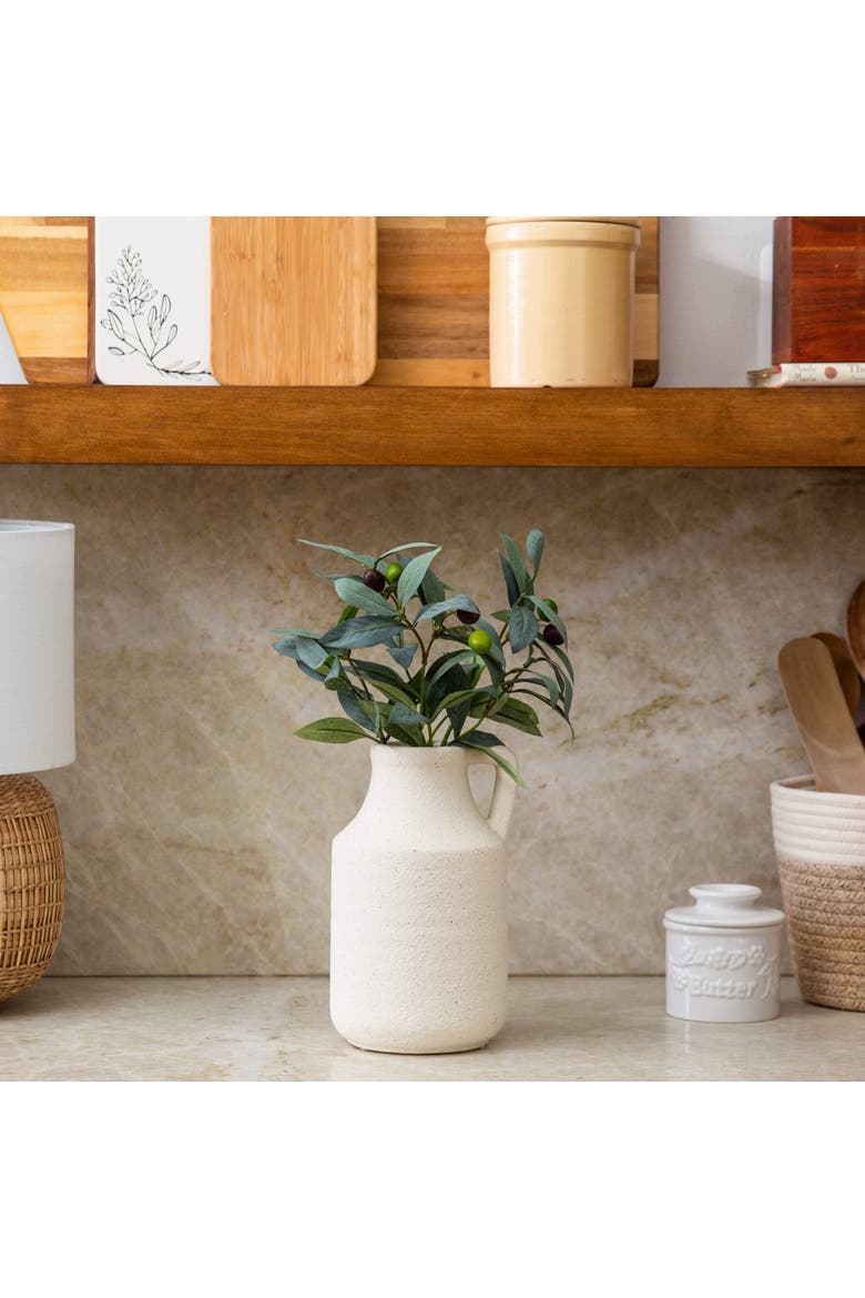 7-in Textured Handmade Vase, Alternate, color, White