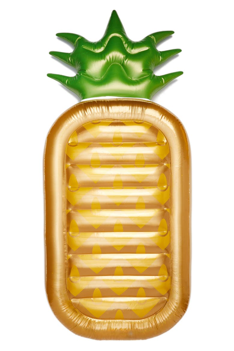 Inflatable Pineapple Pool Float, Main, color, GOLD