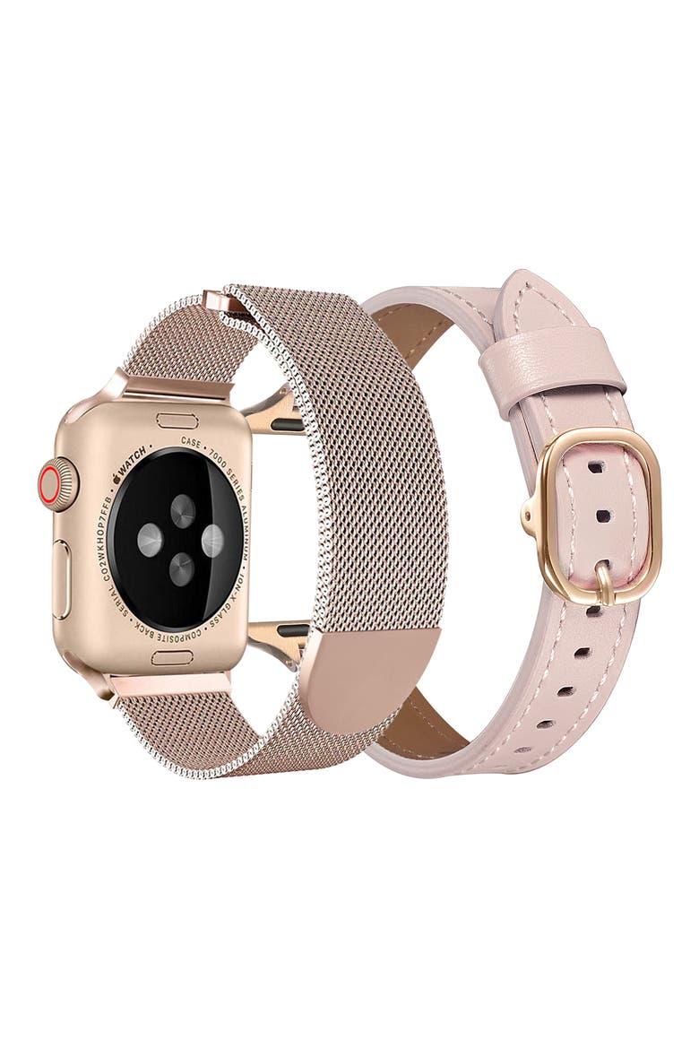 Assorted 2-Pack Apple Watch® Watchbands, Alternate, color, ROSE GOLD