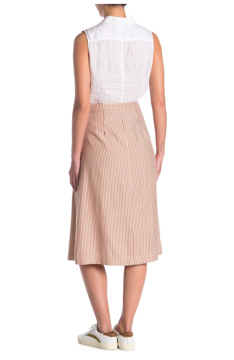 Madewell Patio Stripe Button Front Midi Skirt, Main, color,