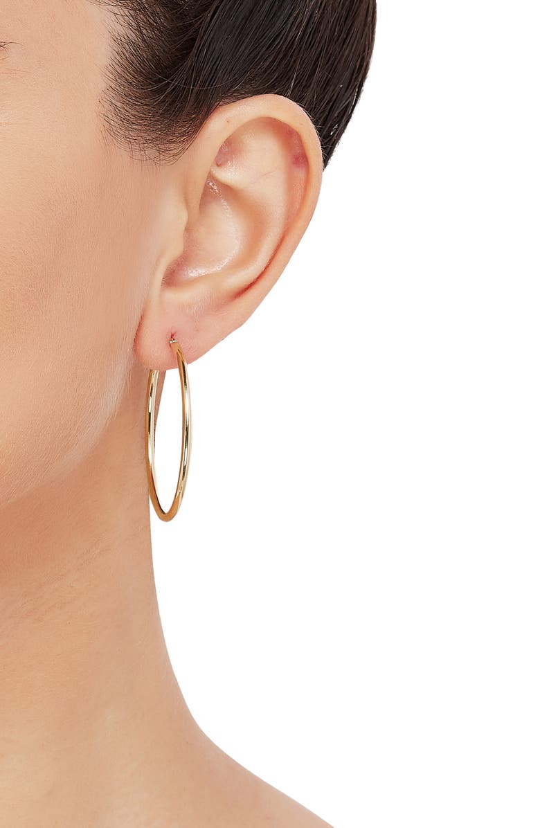 Frankie & Zoe Tube Hoop Earrings, Alternate, color, Yellow Gold