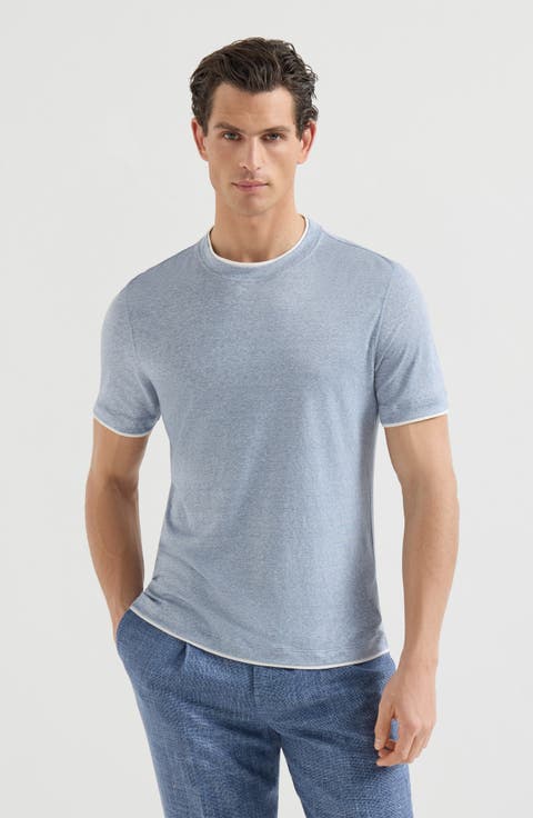 T-shirt with faux-layering