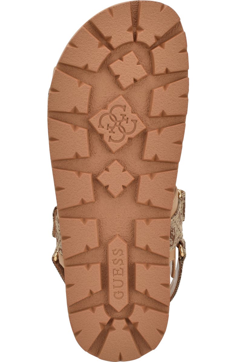 GUESS Florizi Quarter Strap Sandal, Alternate, color, Beige/ Brown