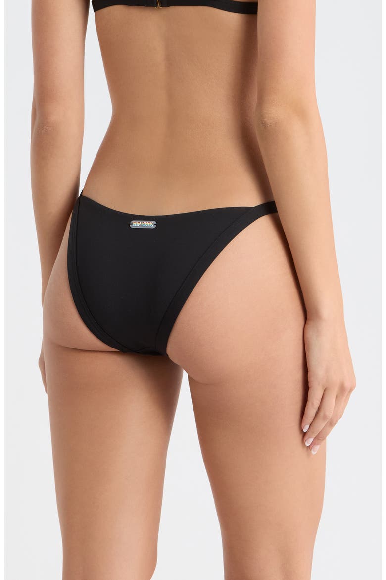 Surf Stripe Cheeky Bikini Bottoms, Alternate, color, BLACK