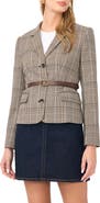 Vince Camuto Belted Mixed Check Blazer
