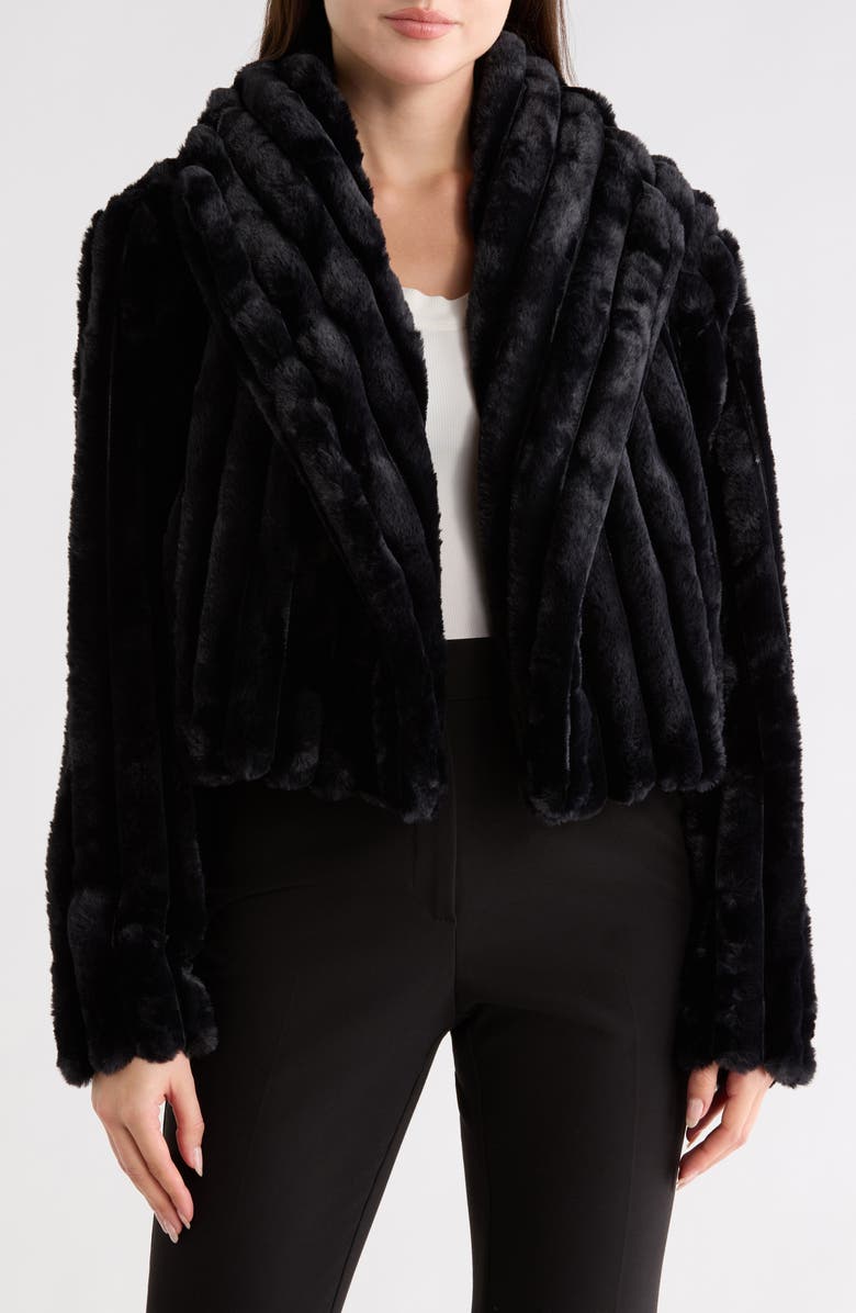 BLANKNYC Faux Fur Crop Jacket, Main, color, Night Life