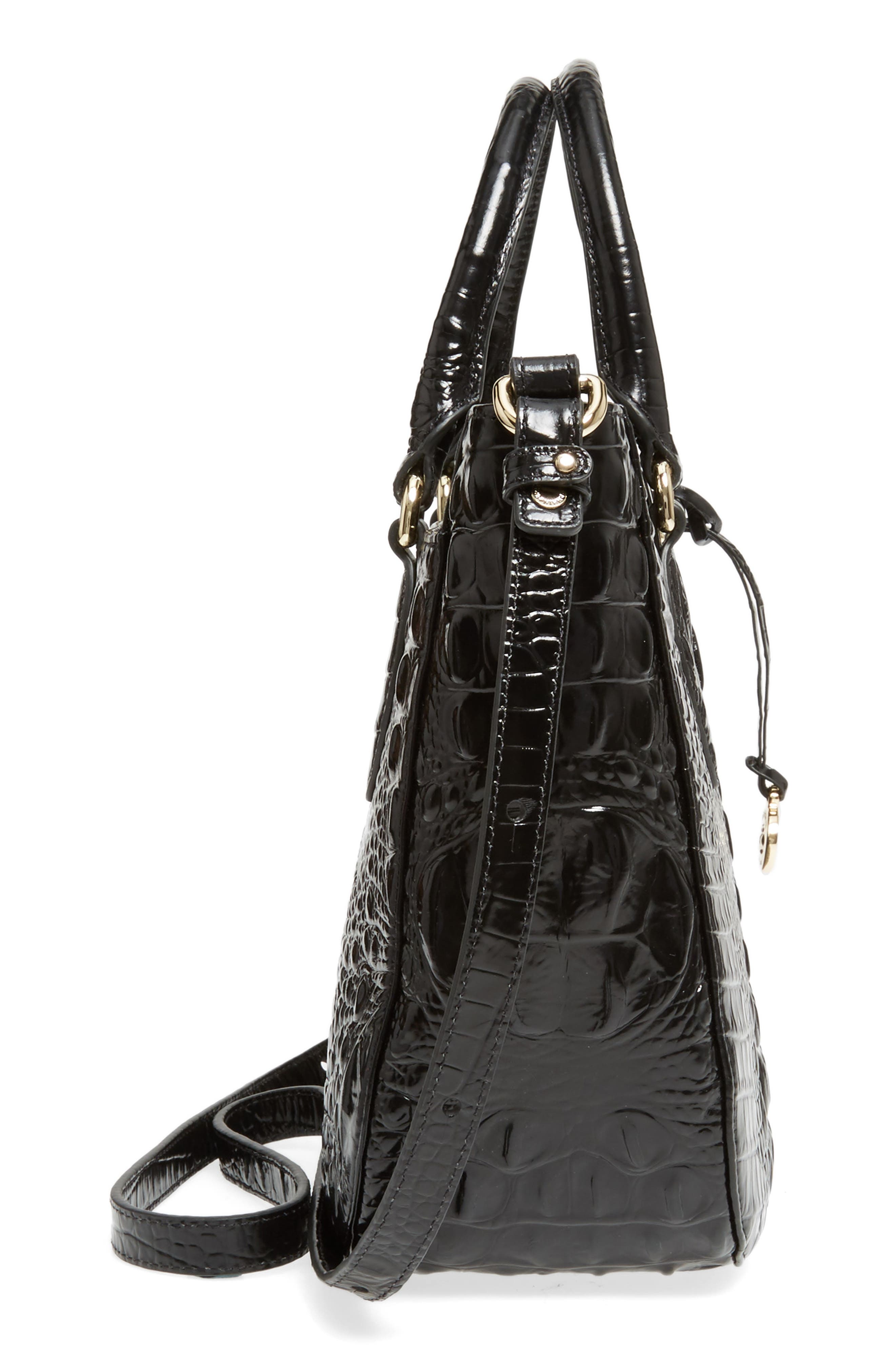 Melbourne - Small Lena Leather Satchel, Alternate, color, BLACK