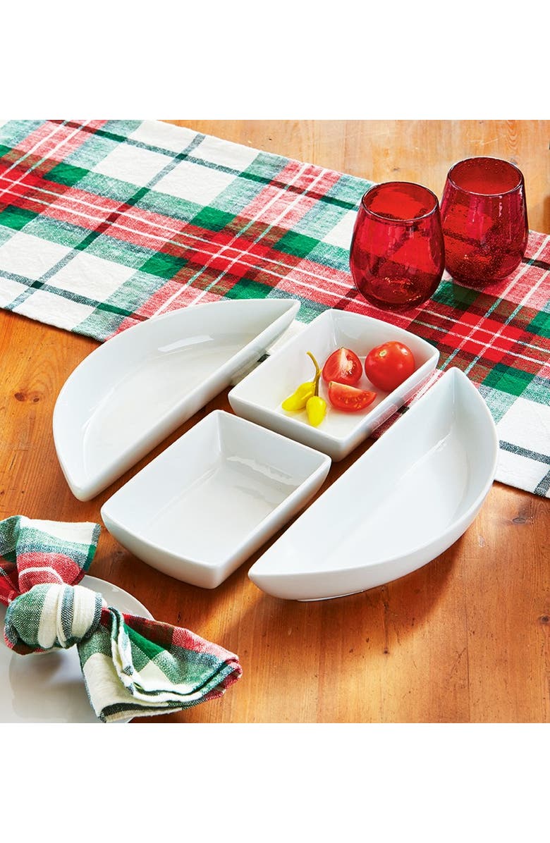 tag Whiteware Modular 4 Piece Porcelain Dinnerware Set, Alternate, color, White