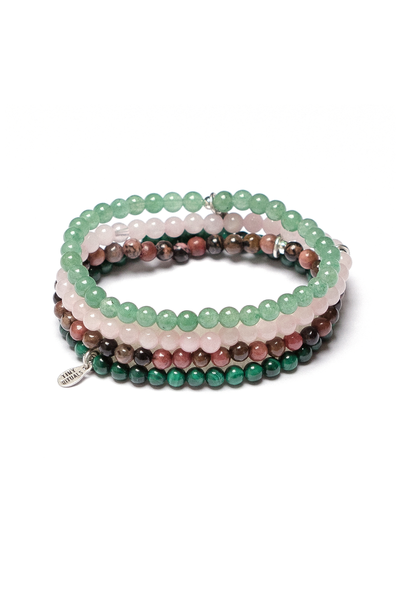 Heart Chakra Bracelet Set, Main, color, Green / Pink