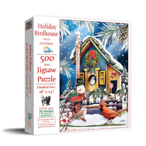 Holiday Birdhouse 500 piece Jigsaw Puzzle for Adults