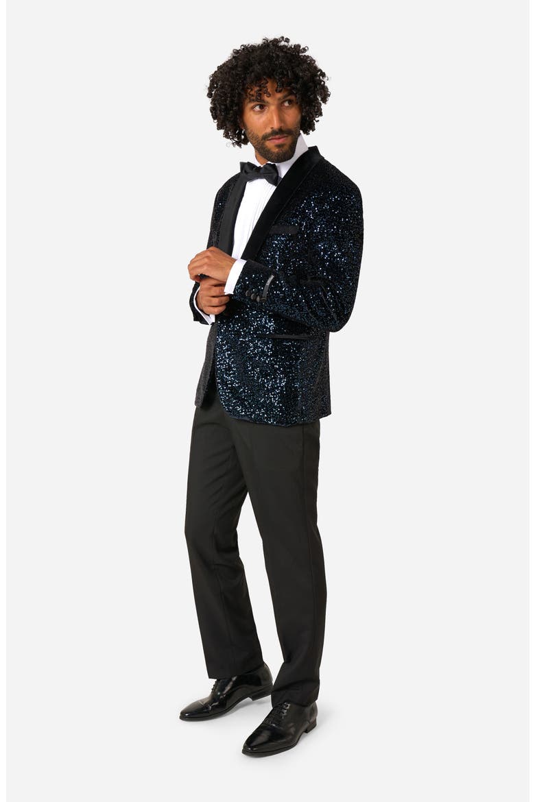 Navy Sequin Dinner Jacket, Alternate, color, BLUE