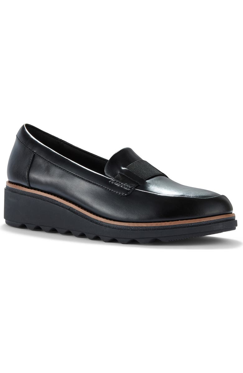 Clarks<sup>®</sup> Sharon Pace Loafer, Main, color, Black Leather