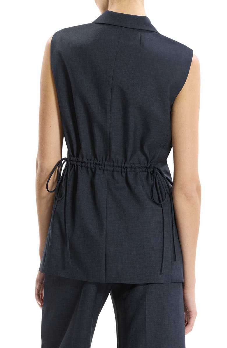 Theory Cinch Detail Notch Neck Vest, Alternate, color, Nocturne Navy - Xlv
