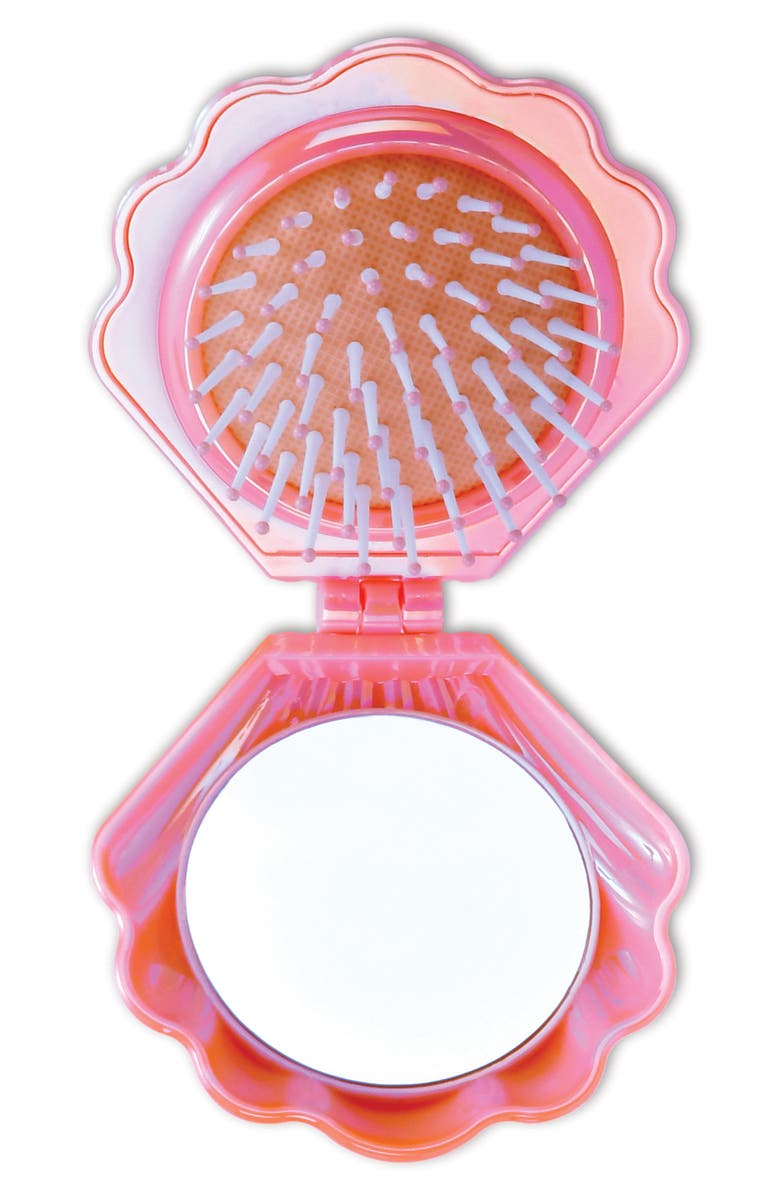 Iscream Mermaid Pop-Up Shell Brush, Alternate, color, Pink Multi