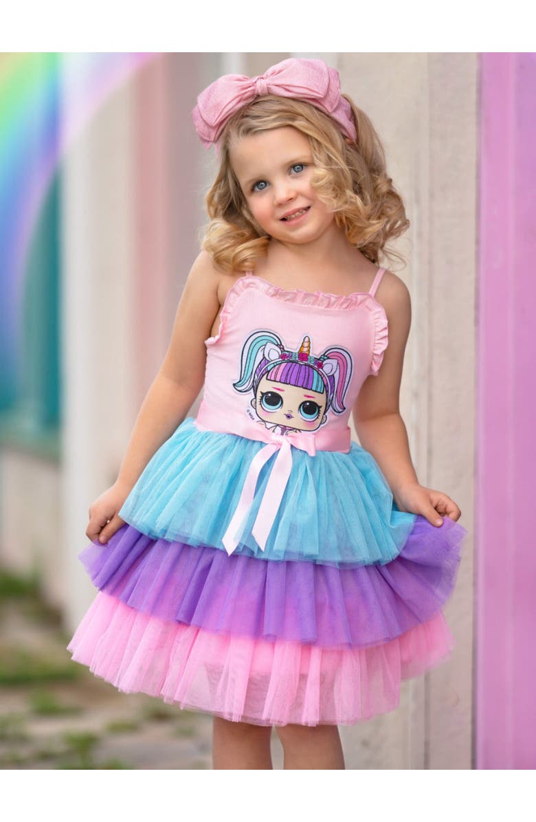Mia Belle Girls L.O.L. SURPRISE! Unicorn Casual Tutu Dress, Alternate, color, Pink