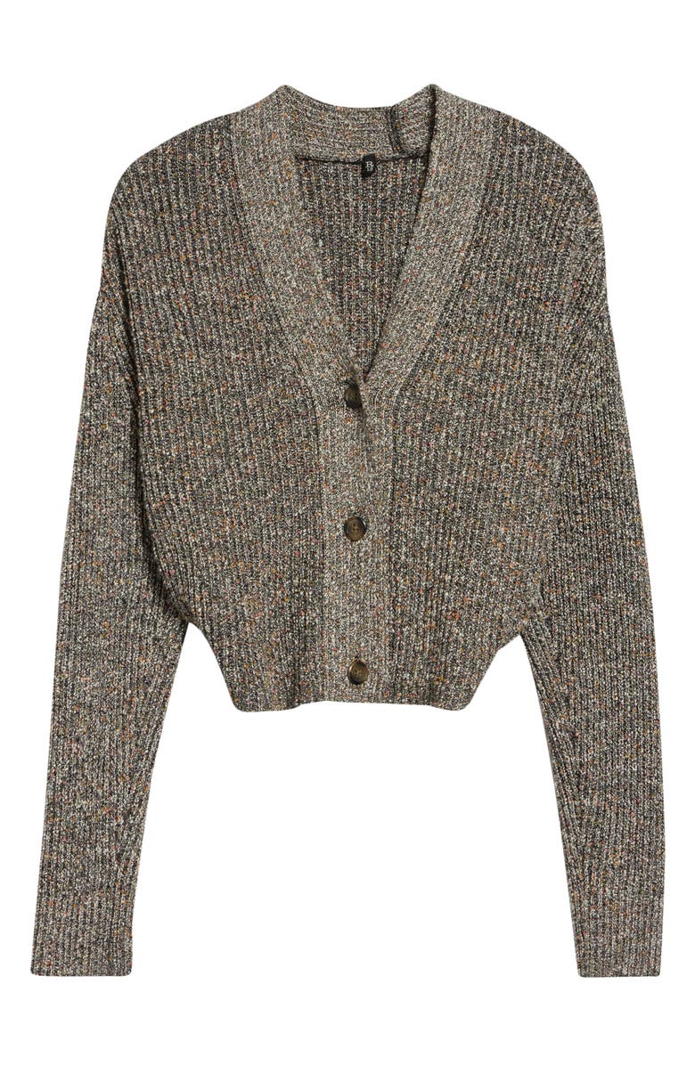 R13 Split Hem Rib Crop Cardigan, Alternate, color, Grey Multi