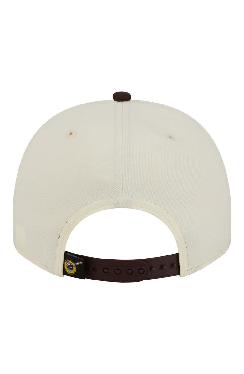 New Era Men's New Era  Cream/Brown San Diego Padres Classic A-Frame 9FIFTY Snapback Hat, Alternate, color, Cream