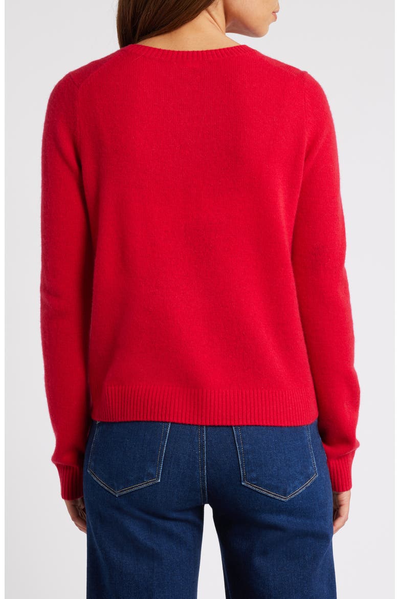 Cashmere Crewneck Sweater, Alternate, color, RED LYCHEE