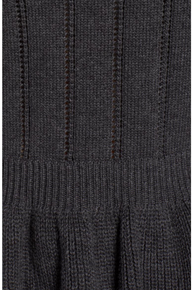 Cotton Pointelle Peplum Sweater, Alternate, color, CHARCOAL